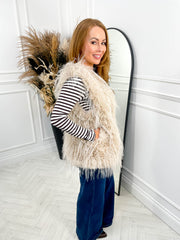 Portia Fur Gilet - Beige