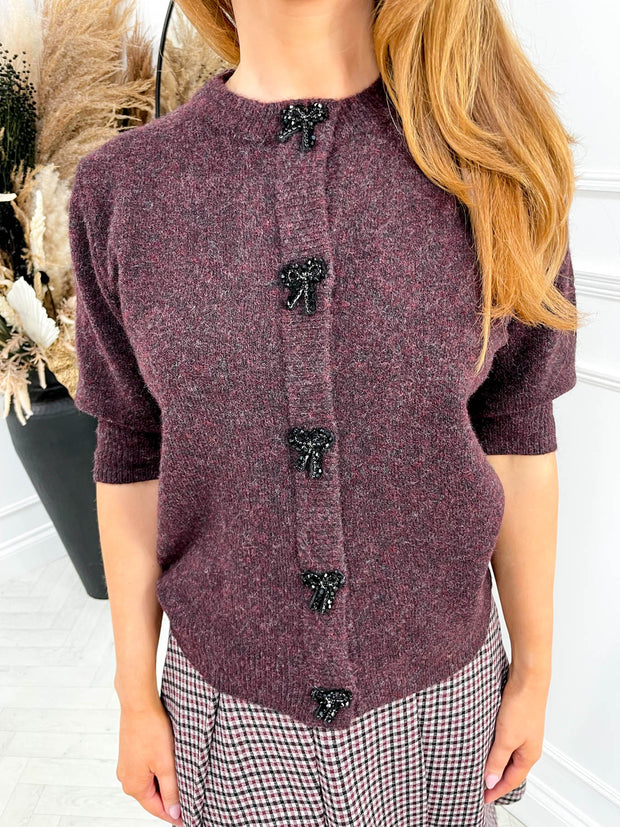 Fern Cardigan - Deep Burgundy