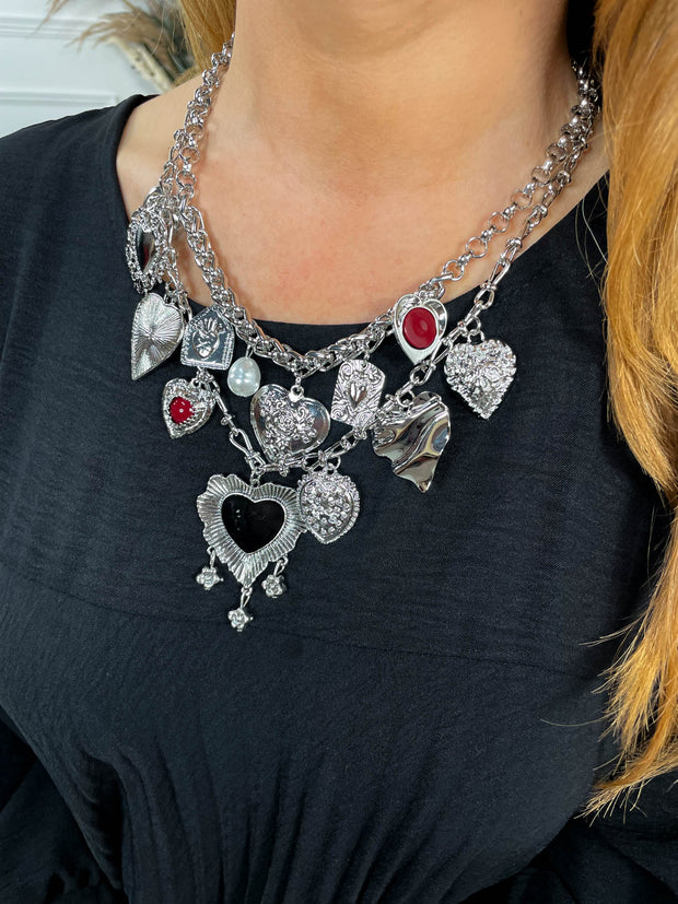 Clarette Charm Necklace - Silver