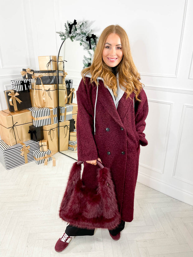 City Break Woolly Coat - Burgundy