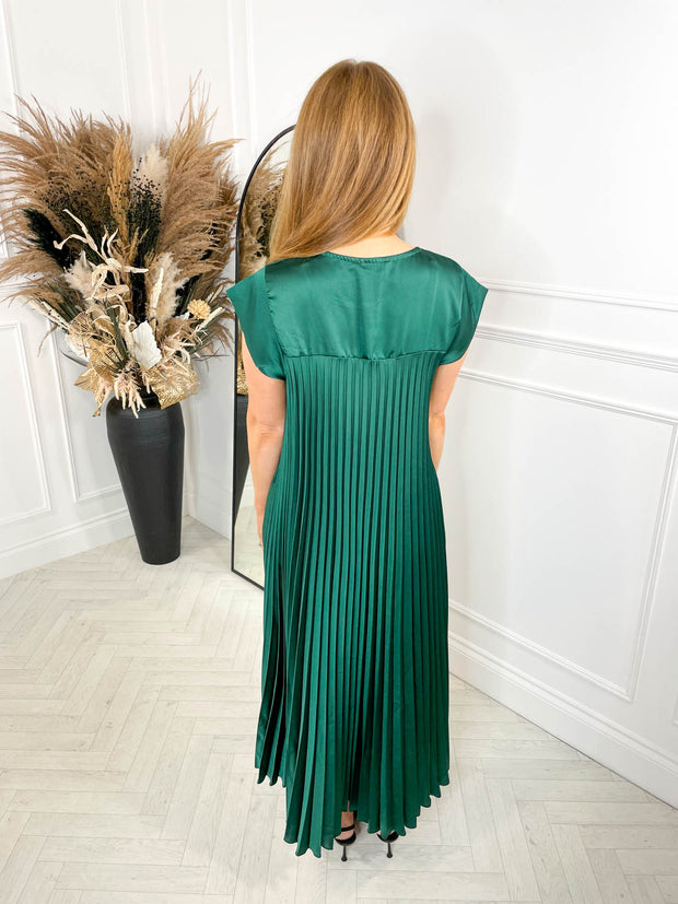 The Satin Everyday Dress - Emerald
