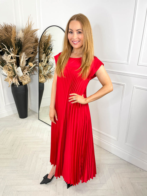 The Satin Everyday Dress - Red