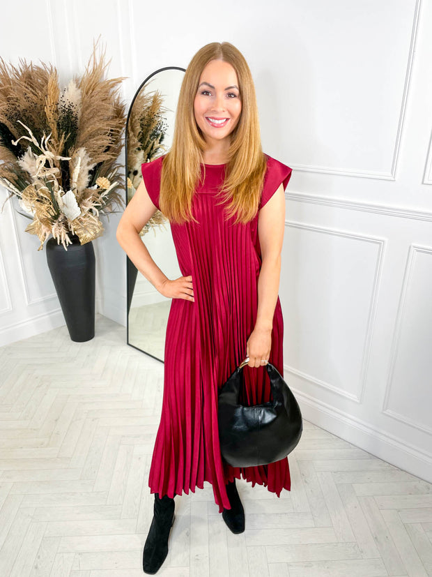 The Satin Everyday Dress - Wine