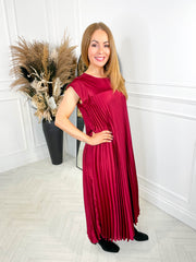 The Satin Everyday Dress - Wine