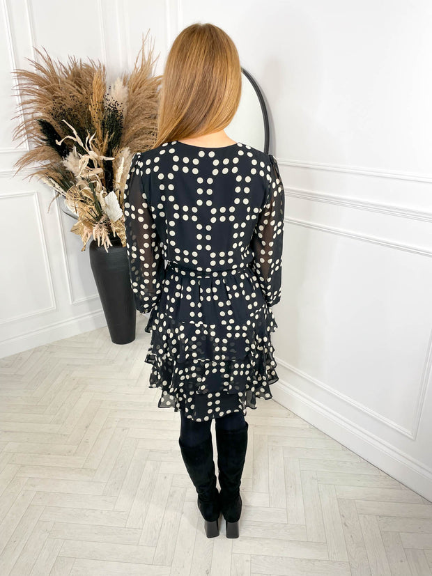 Erin Dress- Black Polka Dot