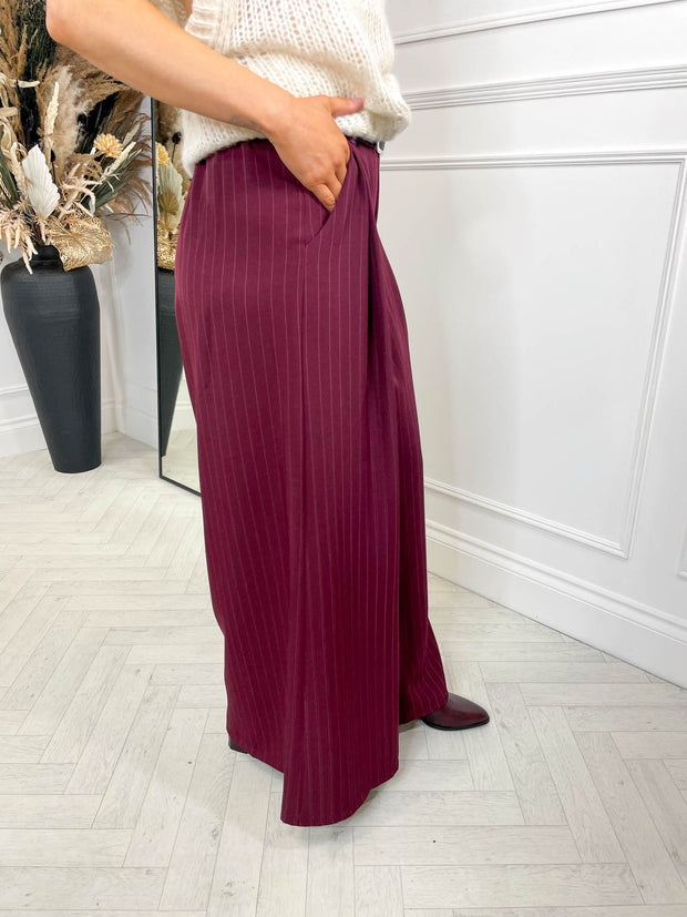 Bronwyn Belted Trousers - Burgundy