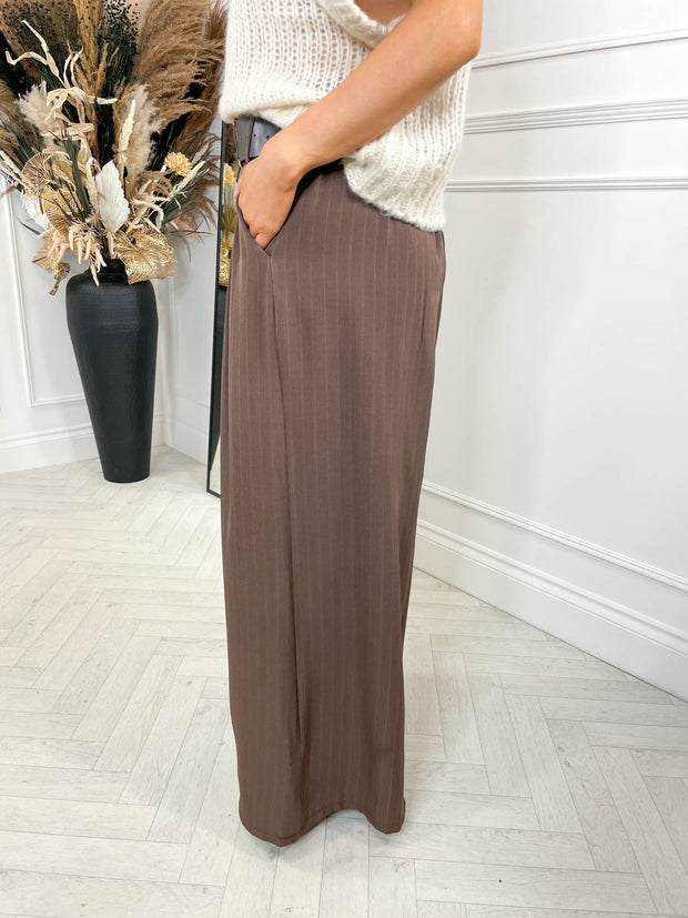 Bronwyn Belted Trousers - Chocolate