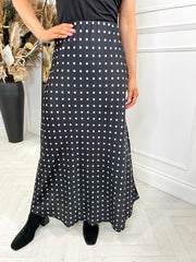Valentina Polka Dot Skirt - Black