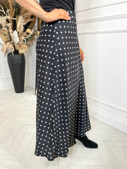 Valentina Polka Dot Skirt - Black