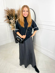 Valentina Polka Dot Skirt - Black