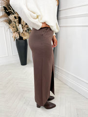 Kate Maxi Pencil Skirt - Chocolate