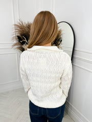 Huntley Half Zip Knit - Cream