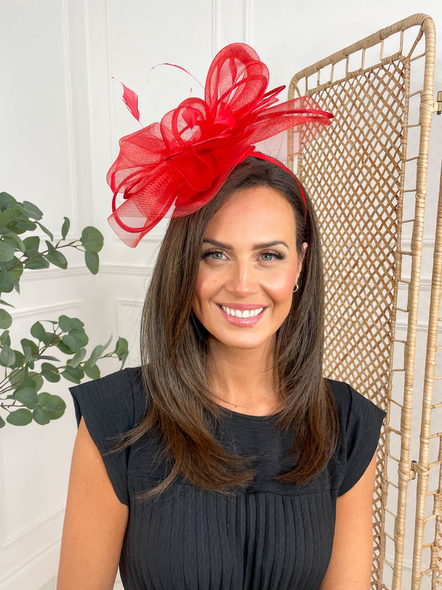 Poppy Fascinator - Red