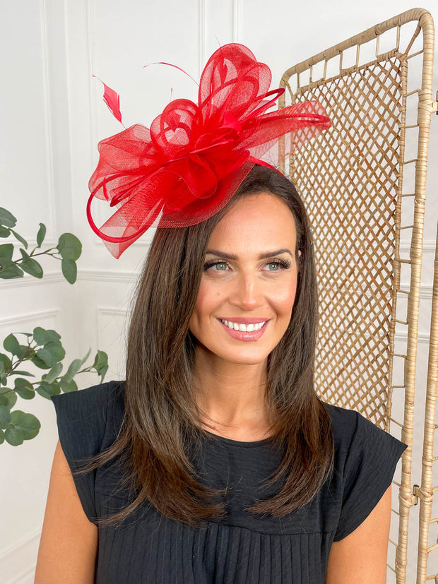 Poppy Fascinator - Red