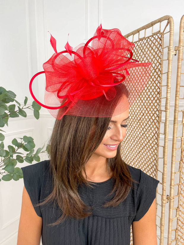 Poppy Fascinator - Red
