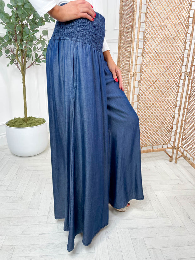 Denim Palazzo Pants - 2 Colours