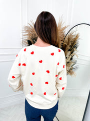 Kasa Sweatshirt - Orange Heart Print