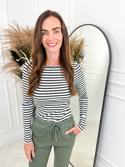 Cella Stripe Top- Black