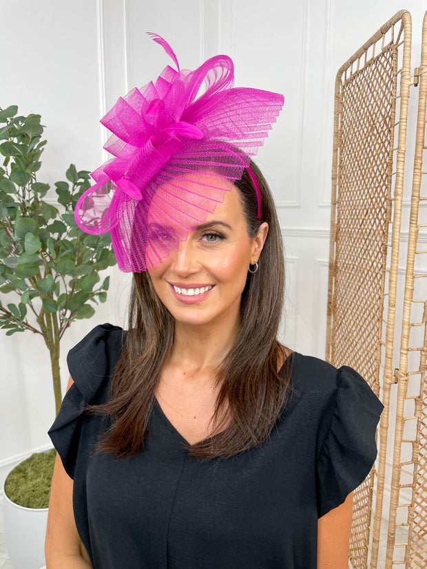 Clover Fascinator - Fuchsia