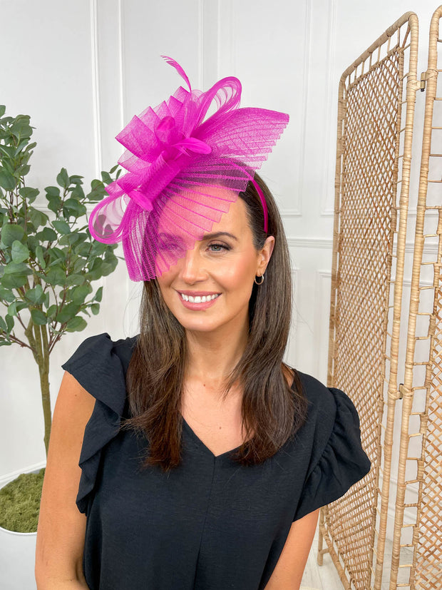 Clover Fascinator - Fuchsia