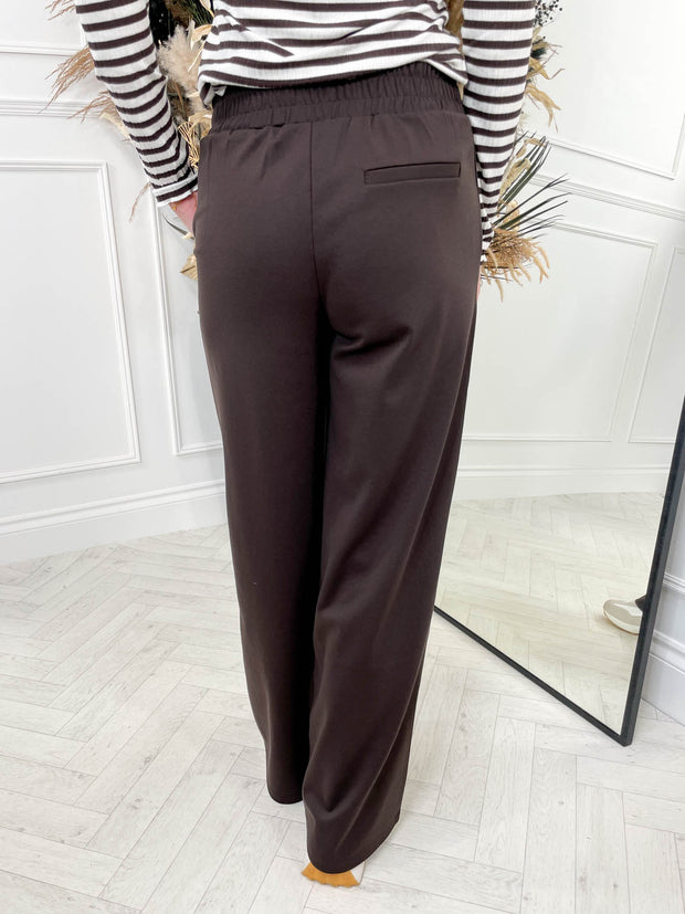 Kate Pull On Trouser -Chocolate