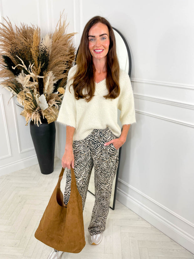 Kaitlin Trousers- Zebra Print