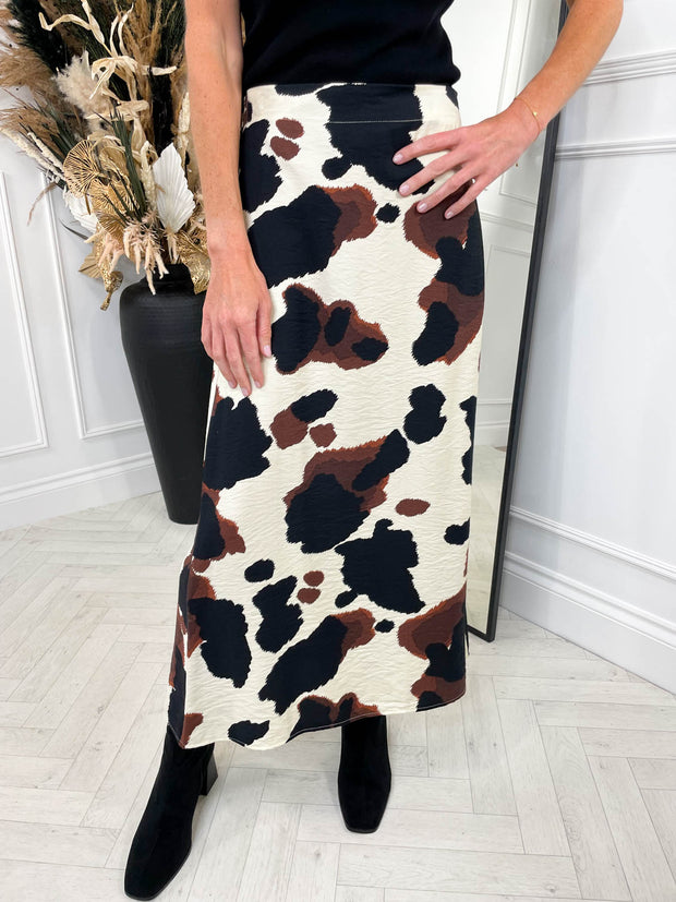 Hannah Skirt - Cow Print
