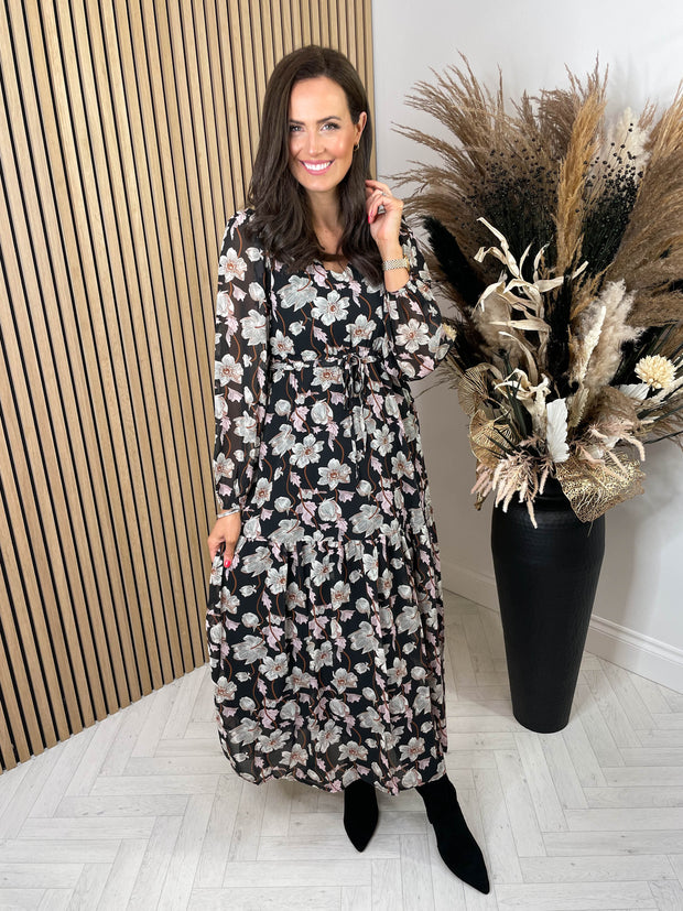 Victoria Dress - Black Floral