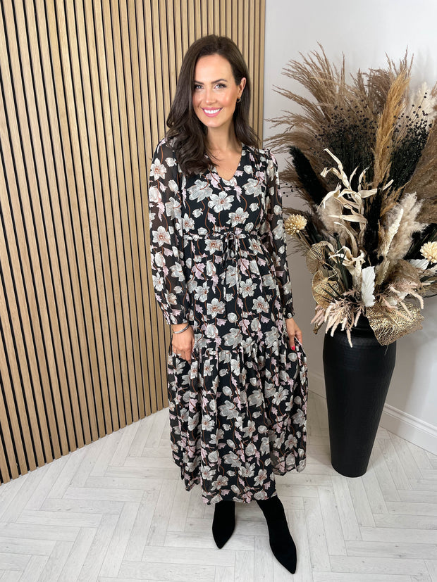 Victoria Dress - Black Floral