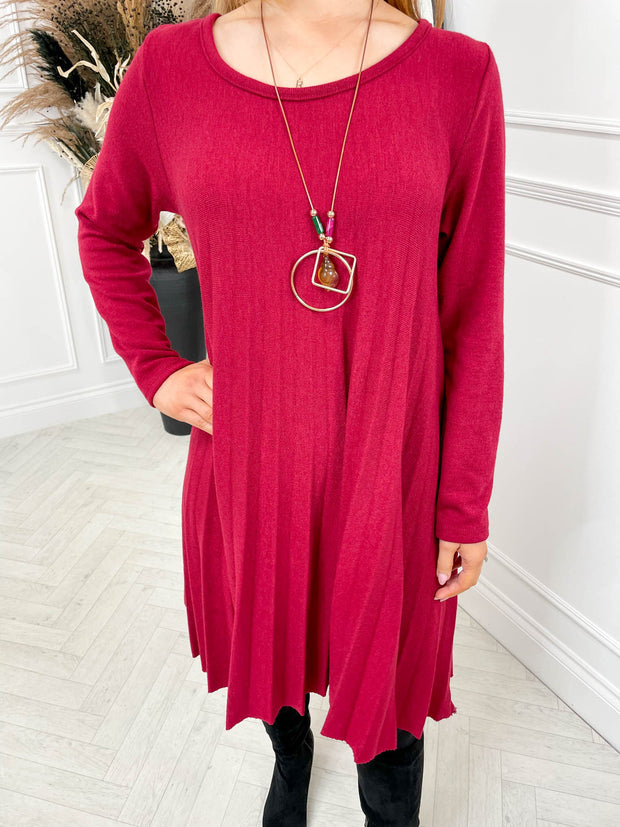 Katie Knitted Dress - Wine