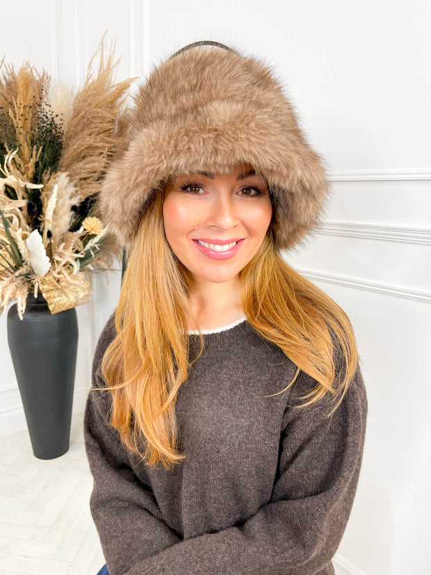 Sable Fur Hat - Taupe