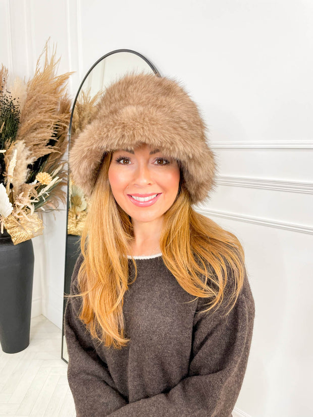 Sable Fur Hat - Taupe