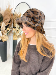 Sable Fur Hat -Leopard Print
