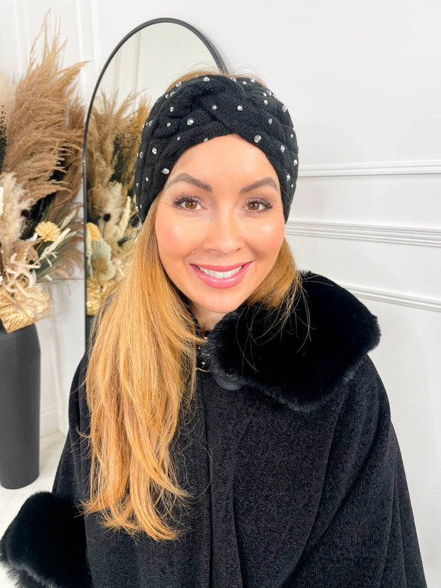 Kassey Knitted Headband - Black