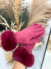 Ava Gloves -Deep Red