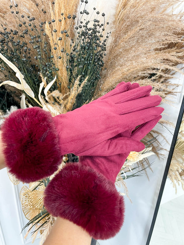Ava Gloves -Deep Red