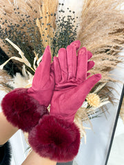 Ava Gloves -Deep Red