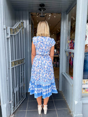 Cally Dress - Blue Botanical