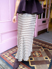 Valentina Polka Dot Skirt - Beige