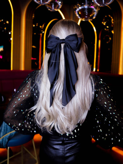 Bow Hair Clip -Black