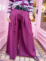 Bronwyn Belted Trousers - Burgundy