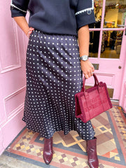 Valentina Polka Dot Skirt - Black
