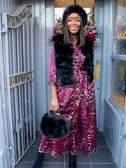 Kali Shirt Dress- Plum Leopard Print