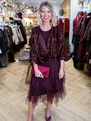 Tatum Dress - Burgundy