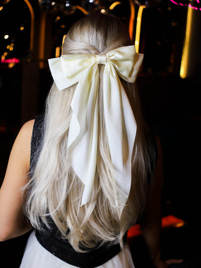 Bow Hair Clip - Cream