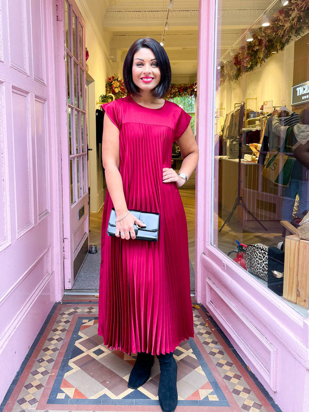 The Satin Everyday Dress - Wine