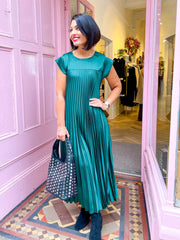 The Satin Everyday Dress - Emerald