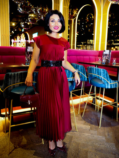 The Satin Everyday Dress - Wine