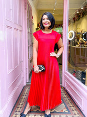 The Satin Everyday Dress - Red