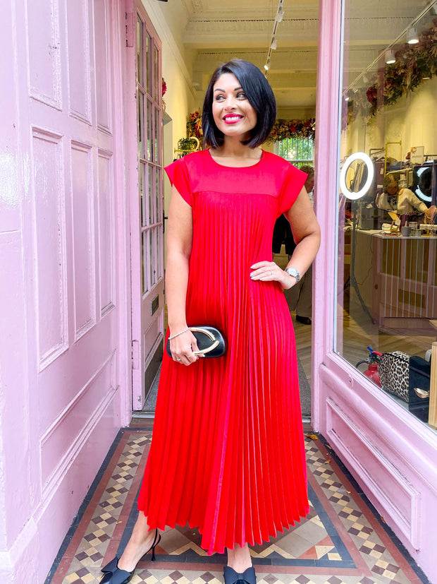 The Satin Everyday Dress - Red